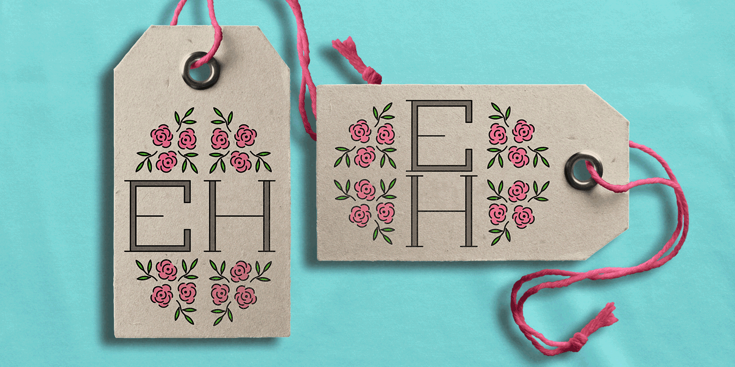 Peony Monogram Font Poster #1