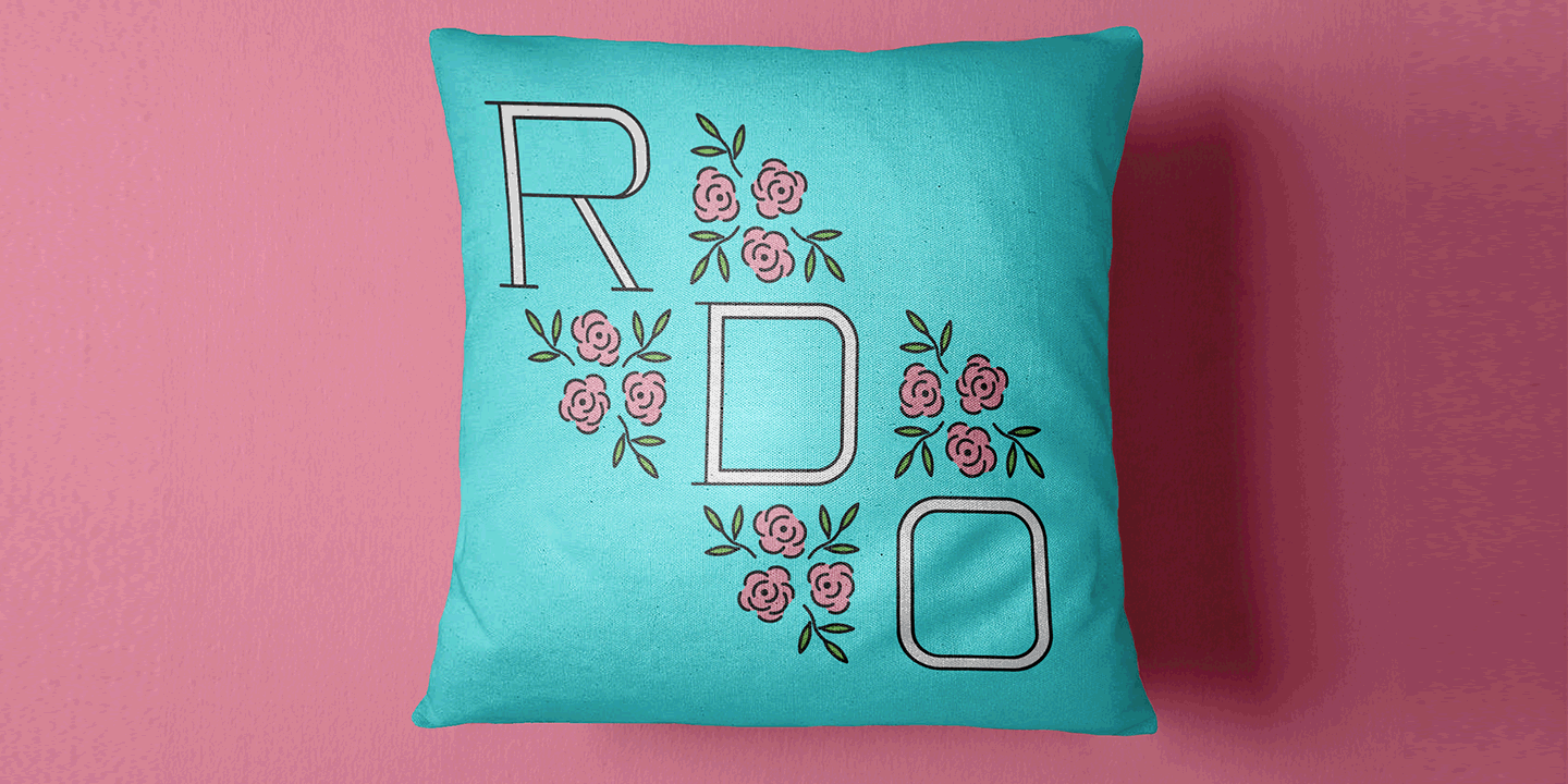 Peony Monogram Font Poster #1