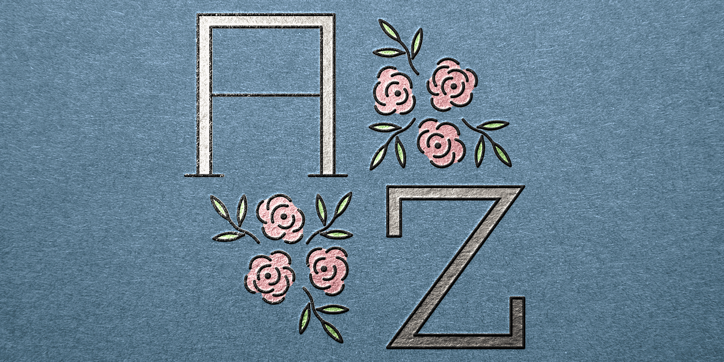 Peony Monogram Font Poster #1