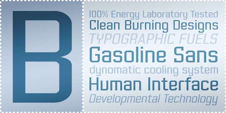 Gasoline Sans BTN Font Family Poster