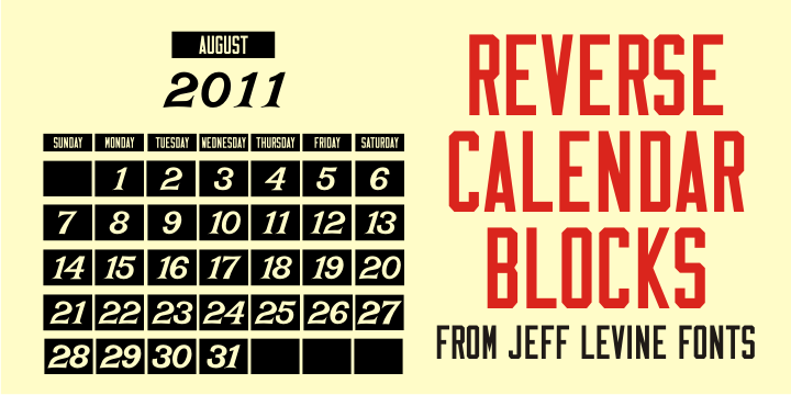 Reverse Calendar Blocks Font Poster #1