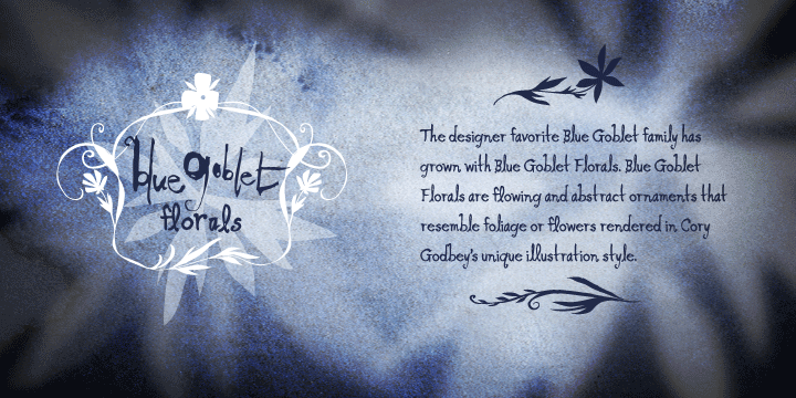 Blue Goblet Florals Poster