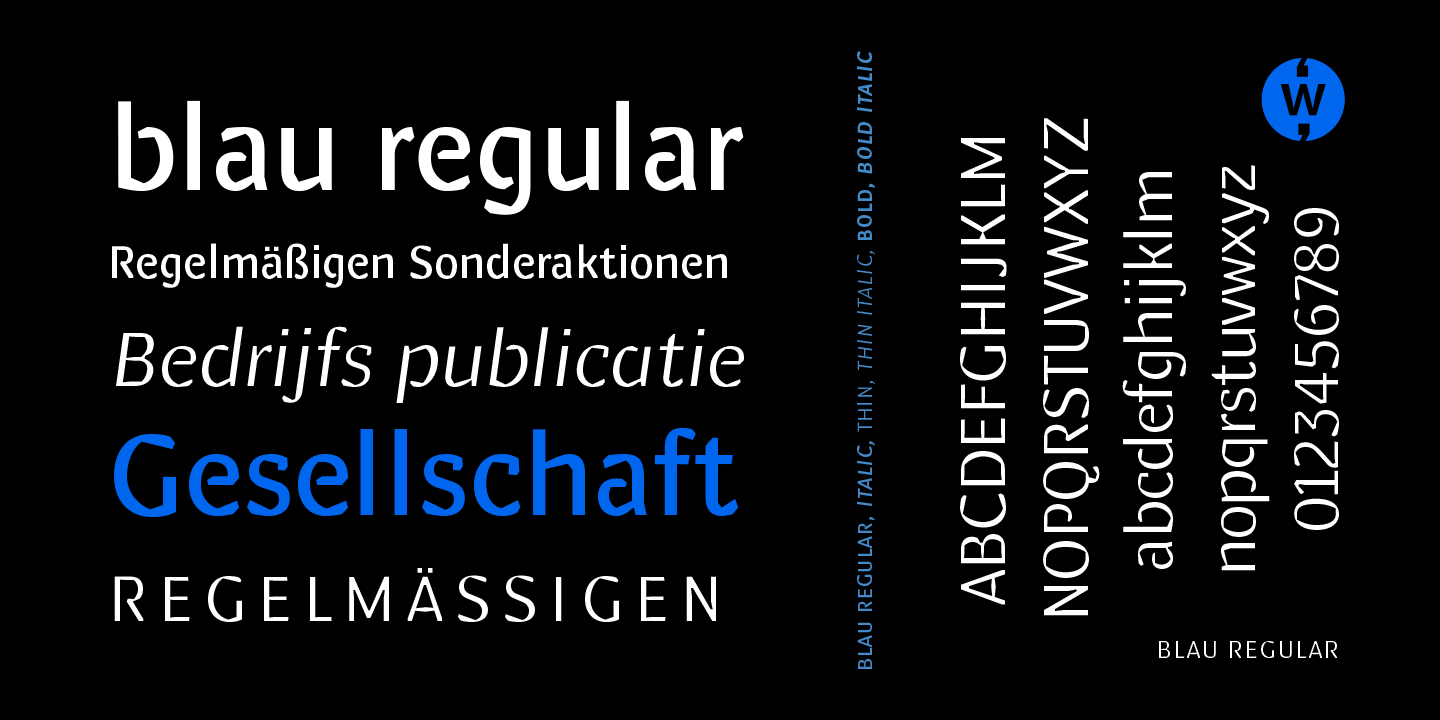 Blau Font Poster #1