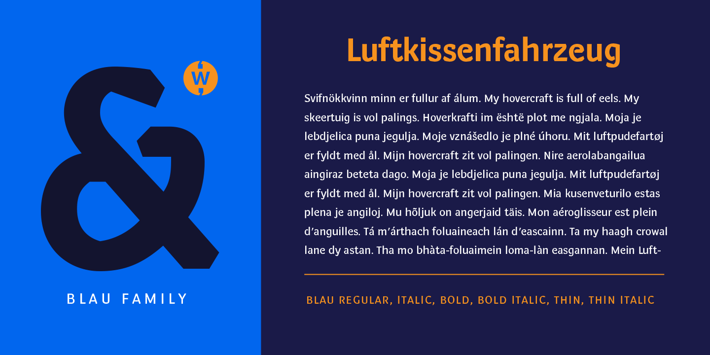 Blau Font Poster #1