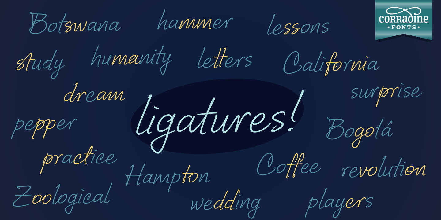 Corradine Handwriting Italic Font Poster #1