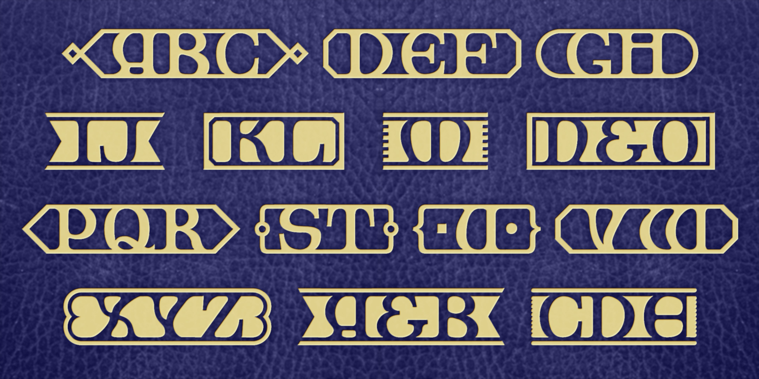 Library Monograms Font Family Poster