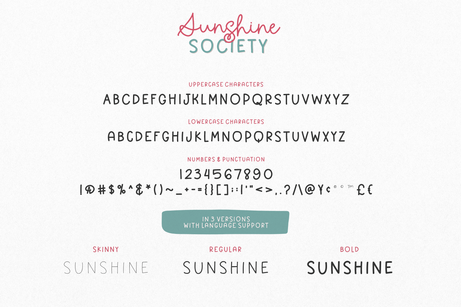 Sunshine Society Font Poster #1