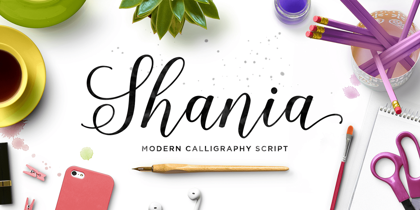 Shania Script Font Family Poster