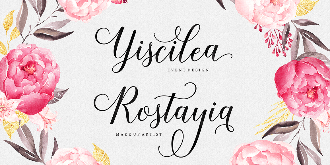 Shania Script Font Poster #2