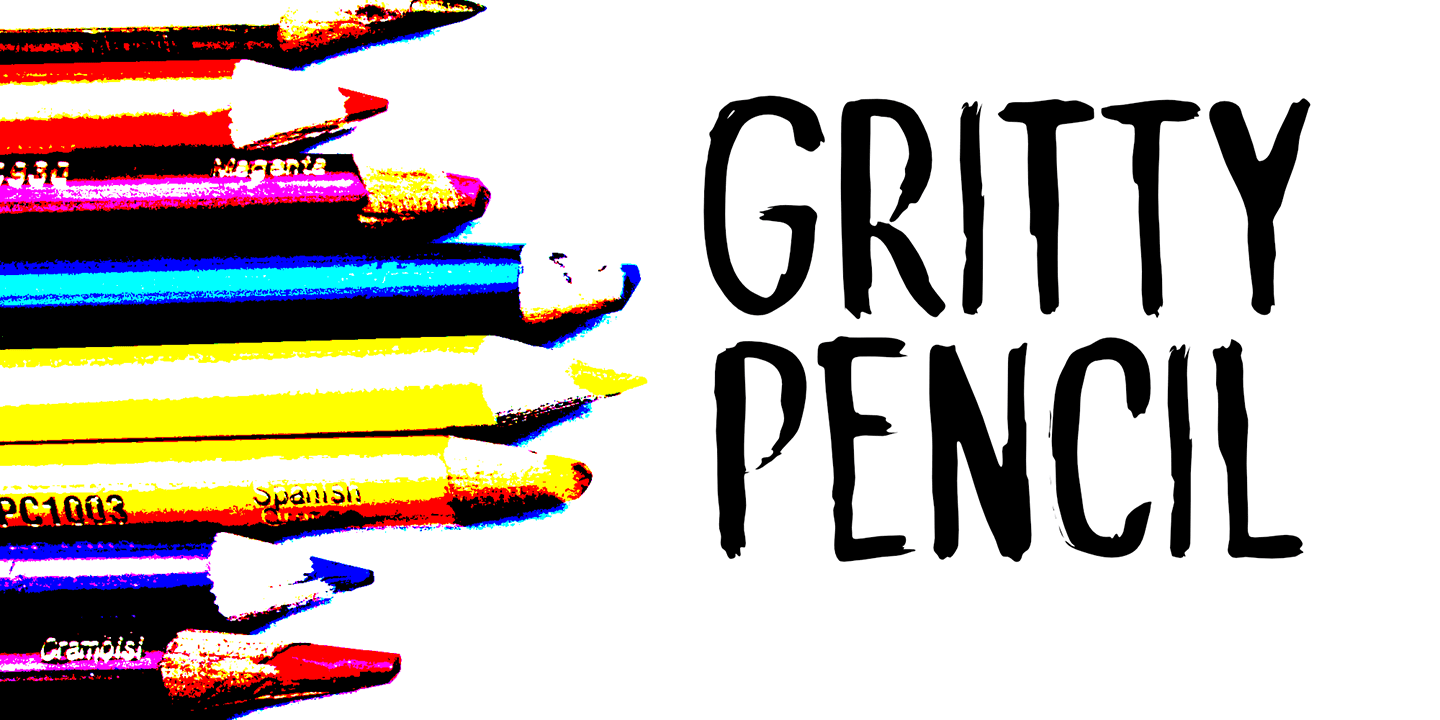 Gritty Pencil Font Poster #1