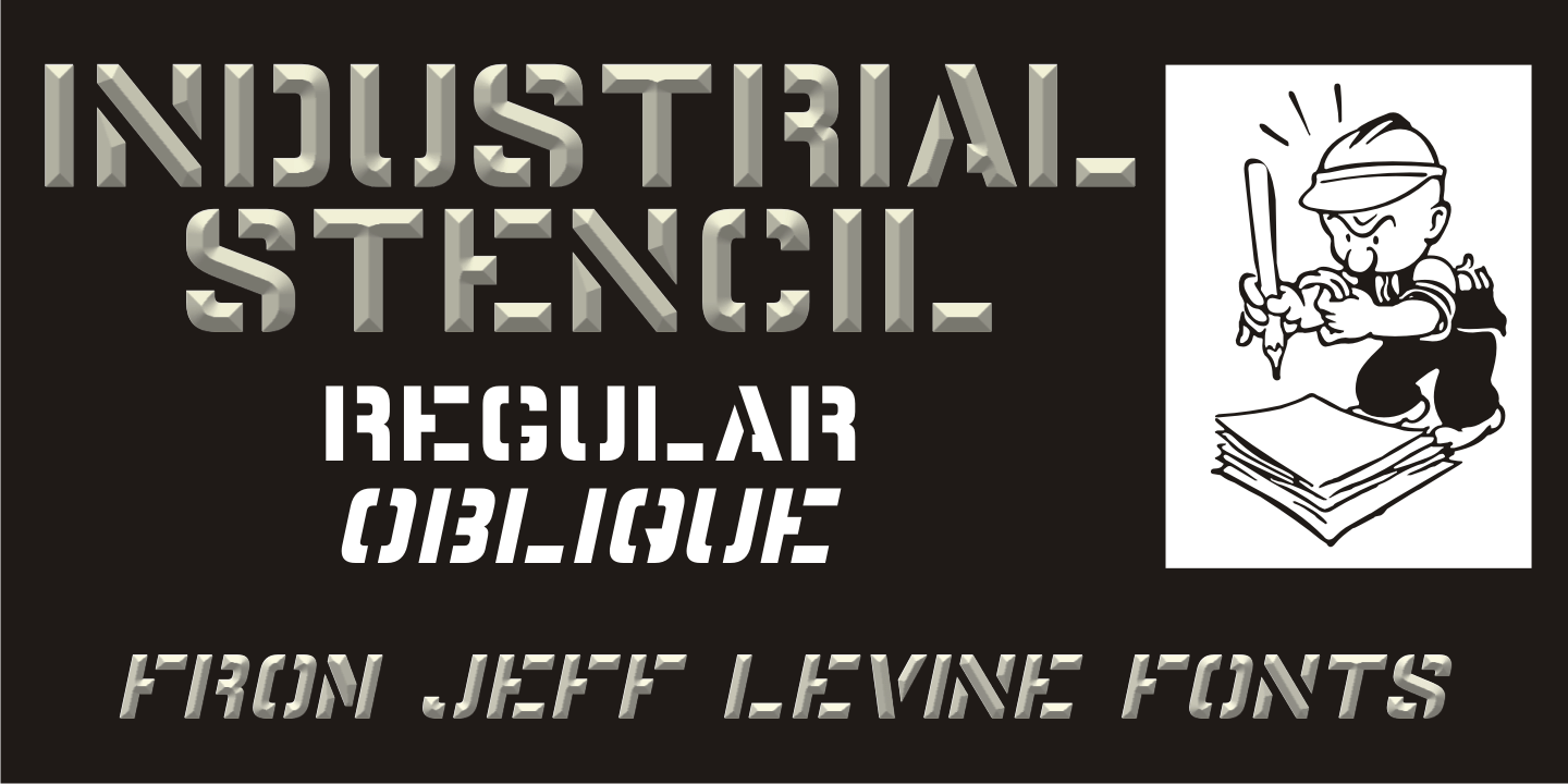 Industrial Stencil Font Poster #1
