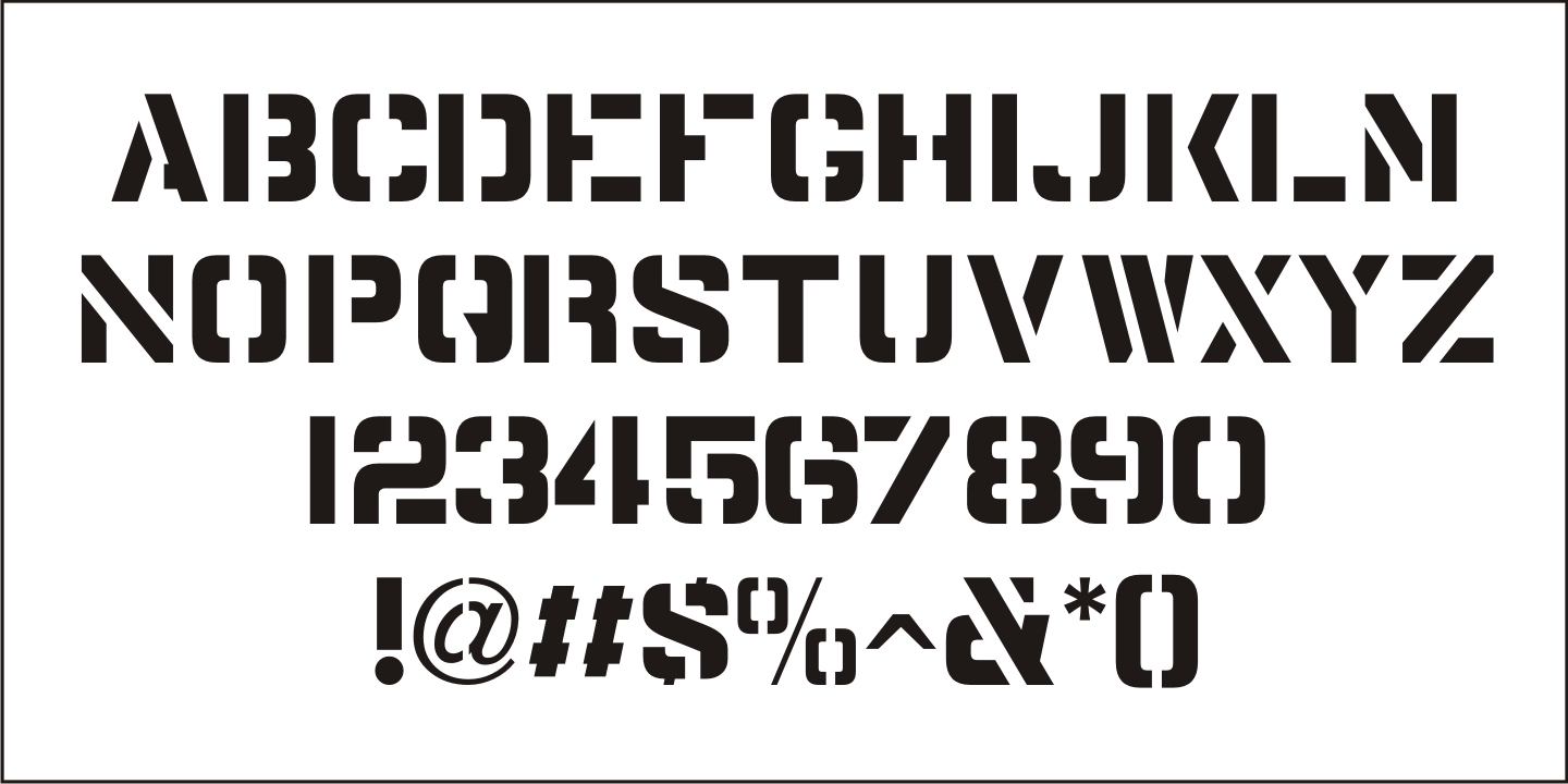 Industrial Stencil Font Poster #3