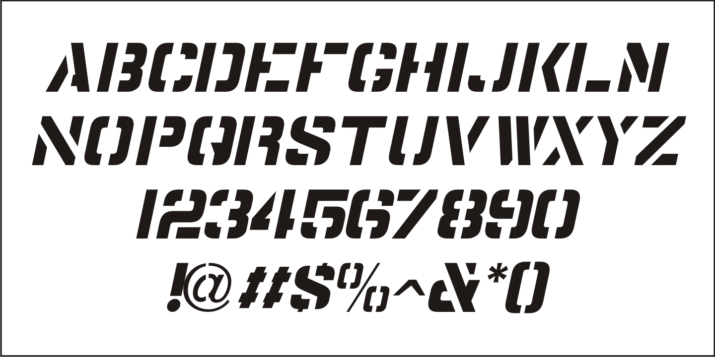 Industrial Stencil Font Poster #5