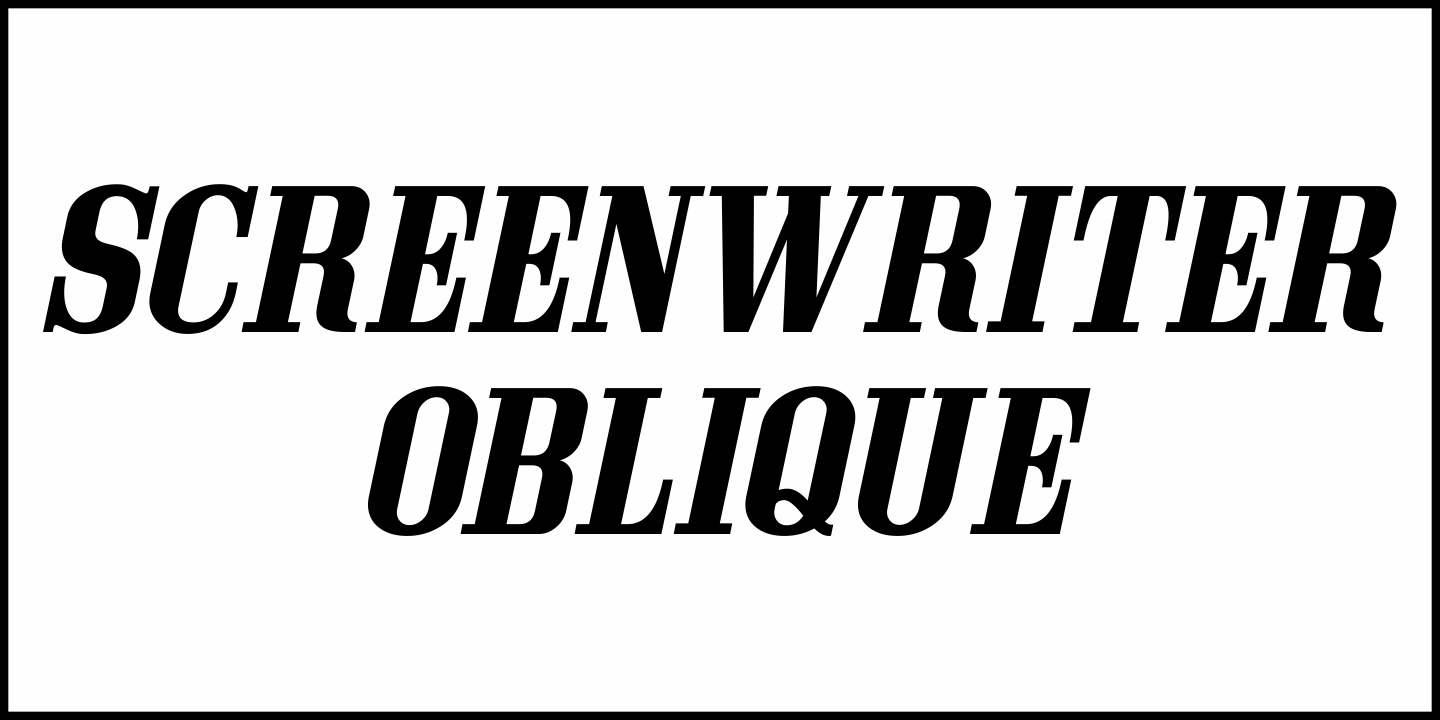Screenwriter Font Poster #1