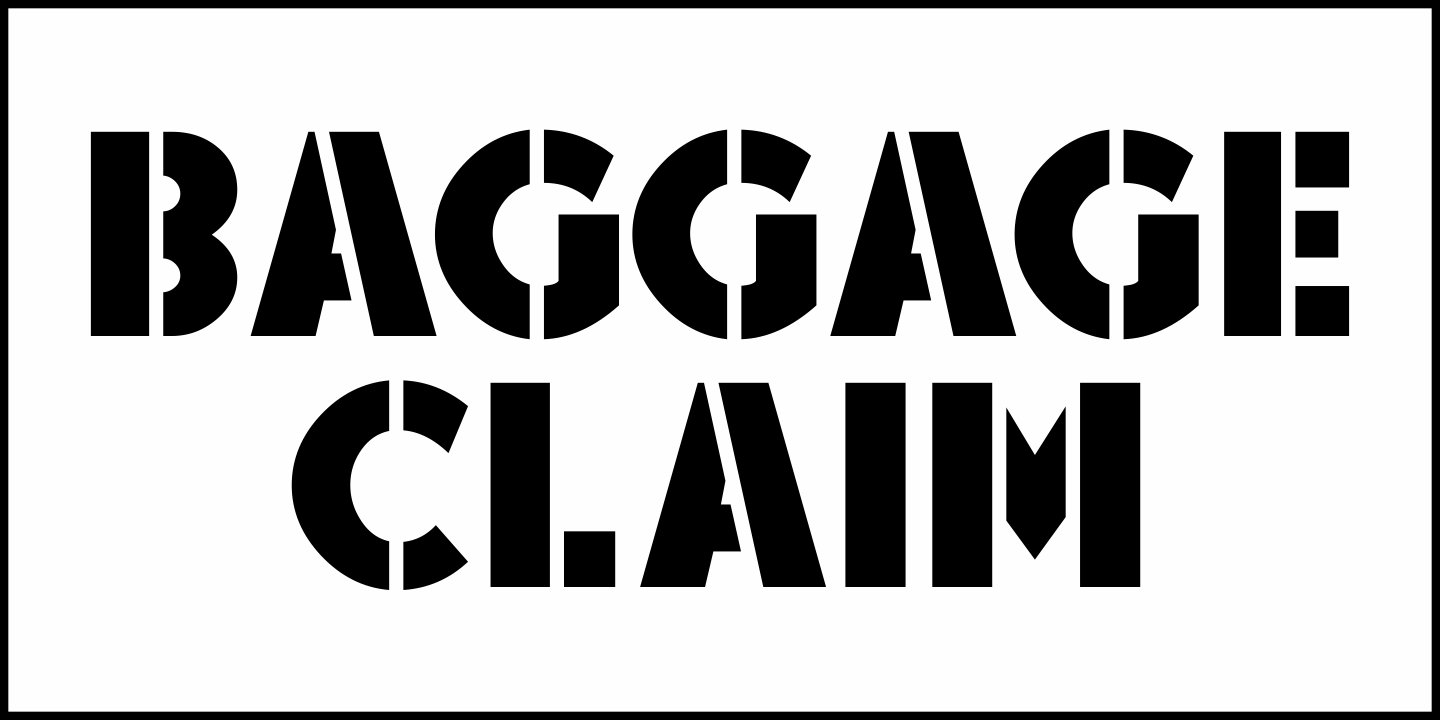 Baggage Claim Font Poster #2