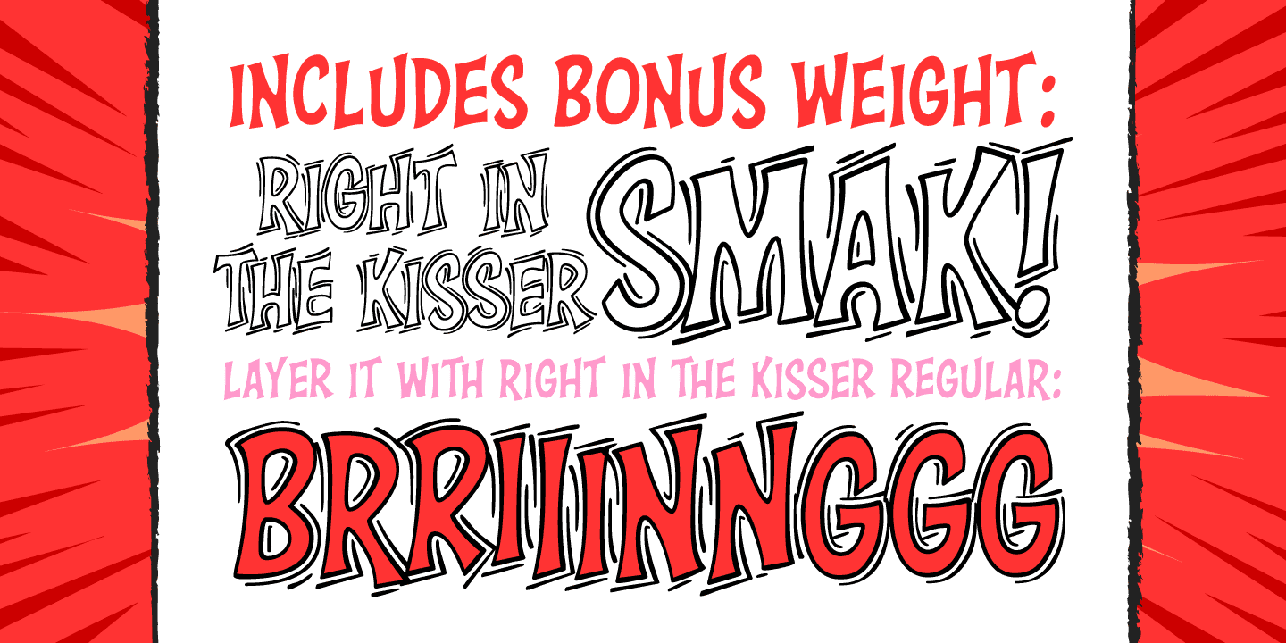 Right in the Kisser Font Poster #1