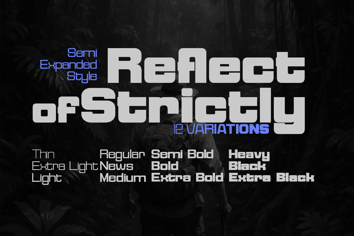 Reflect of Strictly Semi Expanded Font Poster