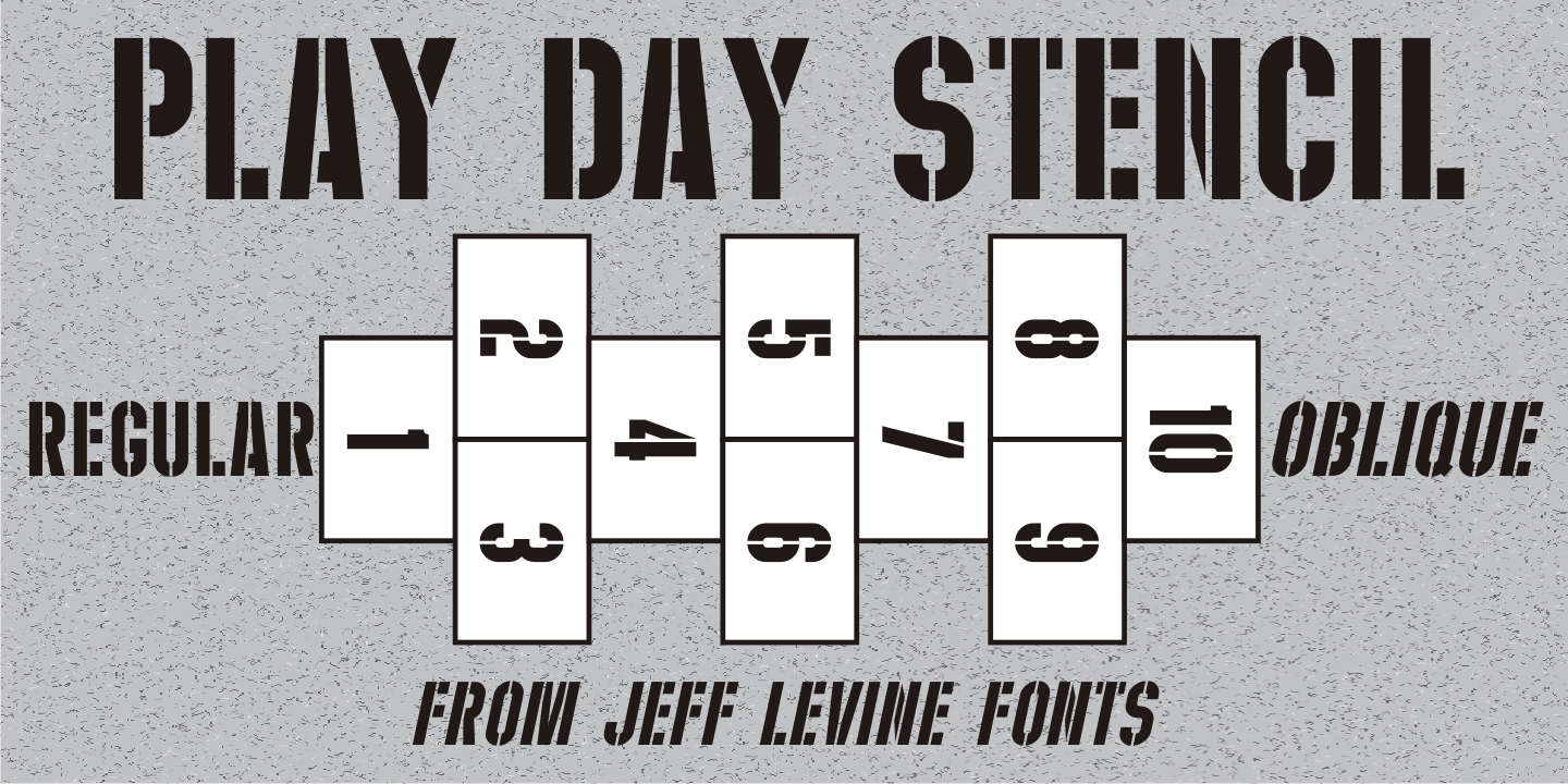 Play Day Stencil Font Poster #1