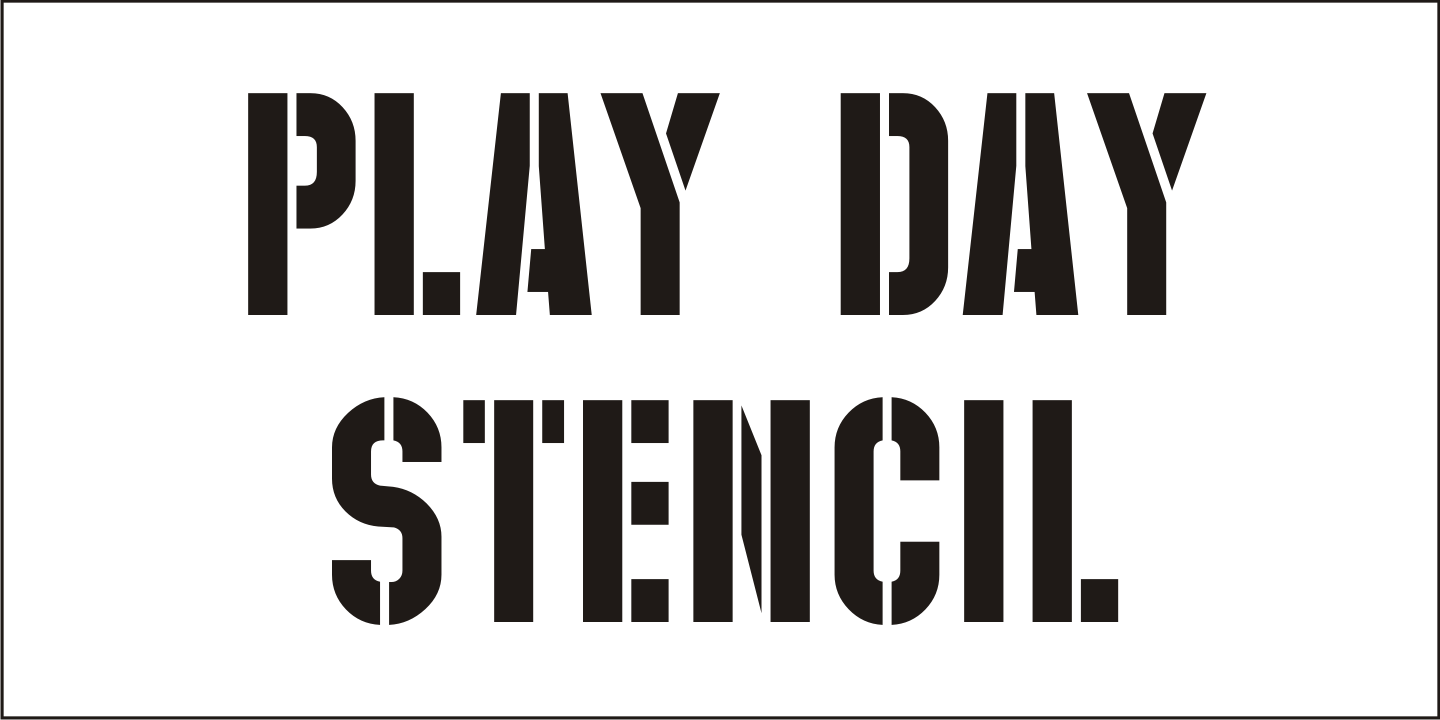 Play Day Stencil Font Poster #1