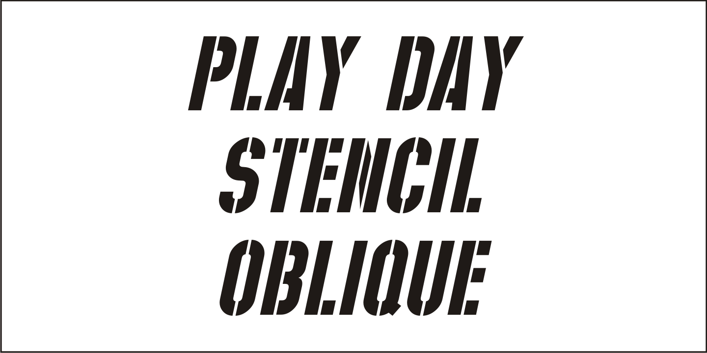 Play Day Stencil Font Poster #1