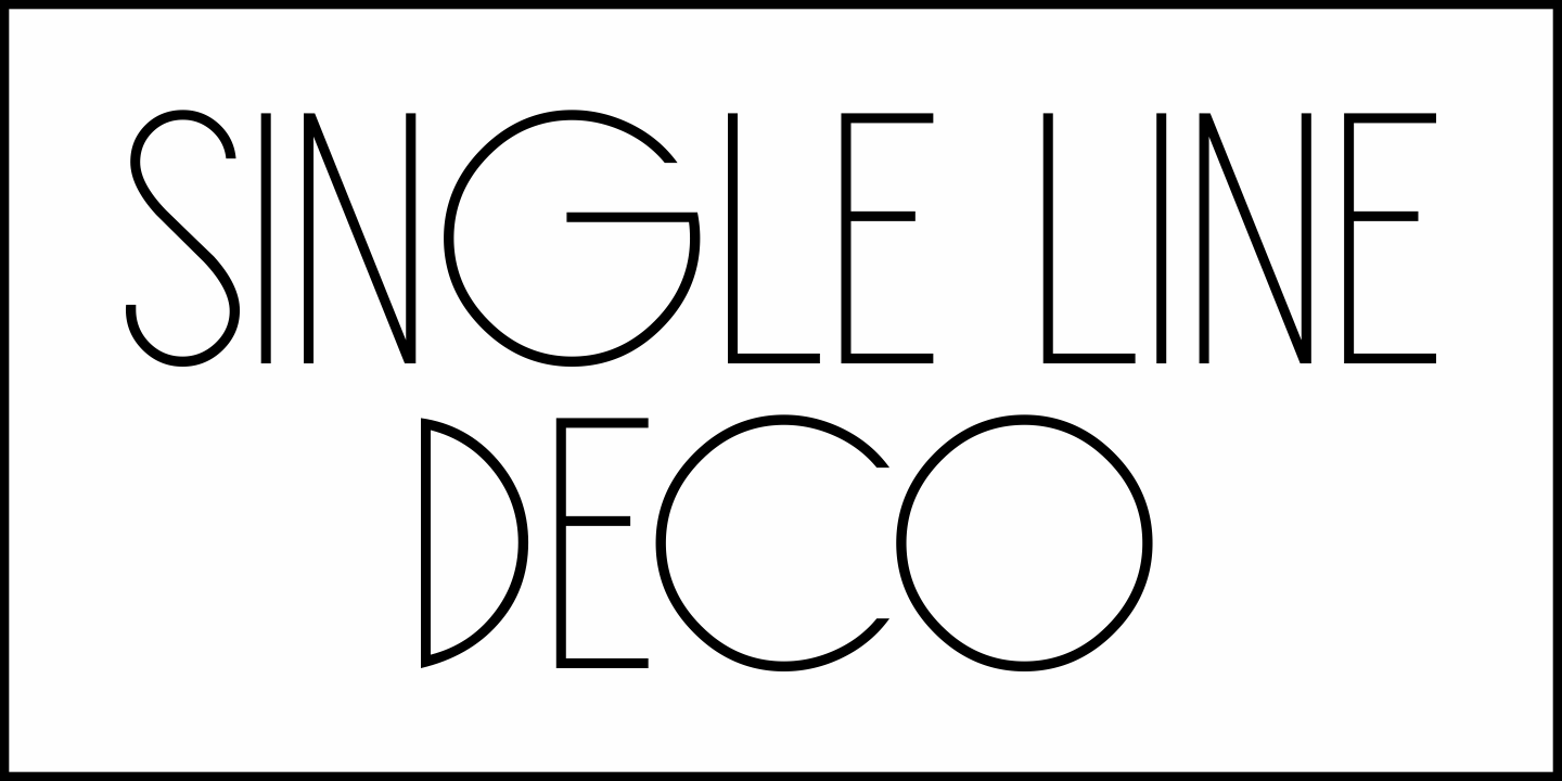 Single Line Deco Font Poster #2