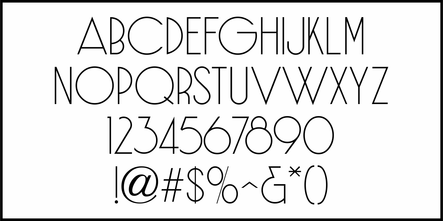 Single Line Deco Font Poster #3