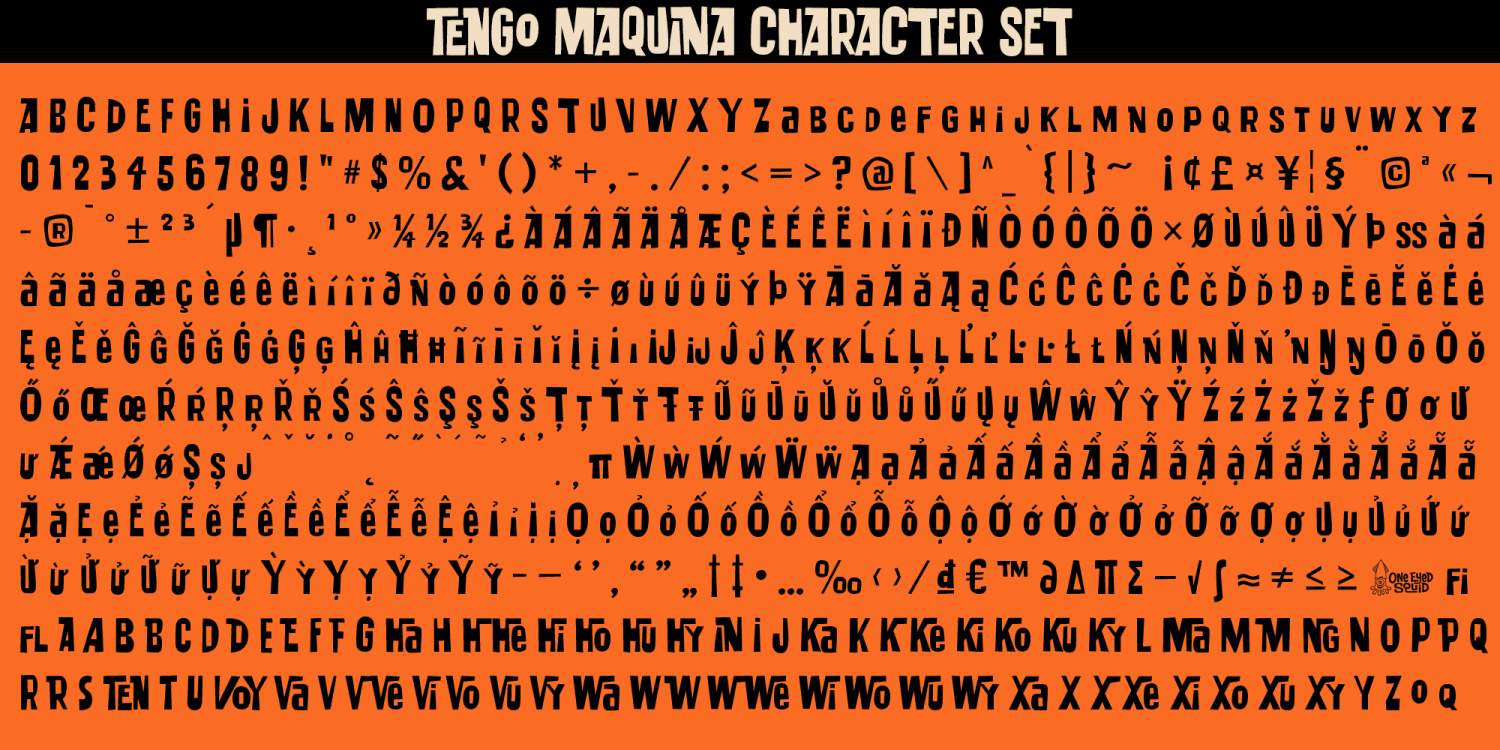 Tengo Maquina Font Poster #6