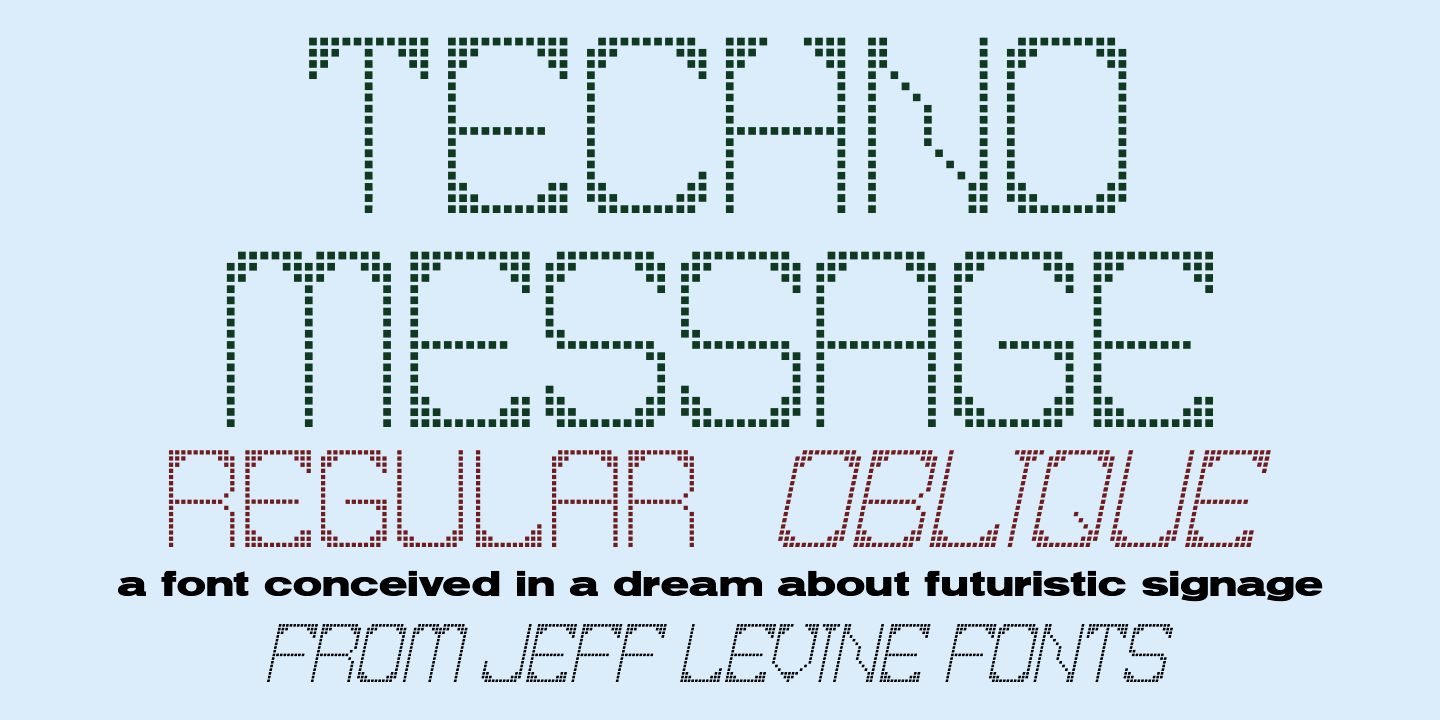Techno Message Font Family Poster