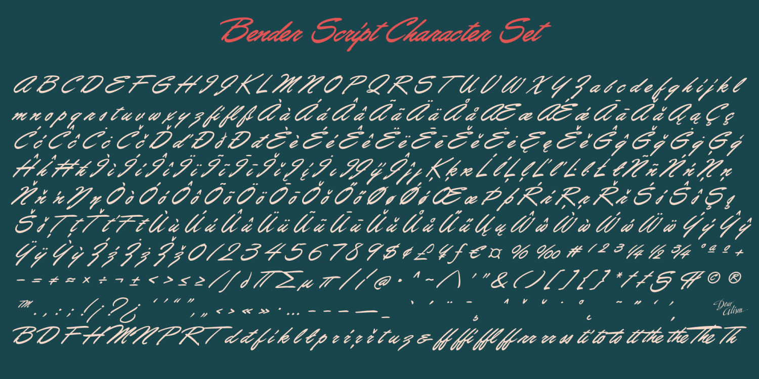 Bender Script Font Poster #1