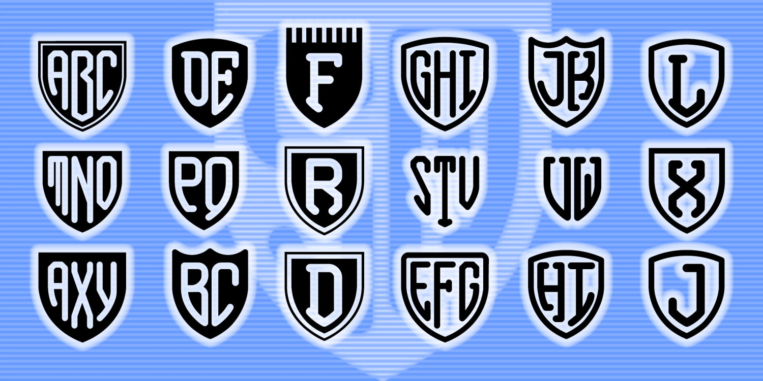 Shield Monograms Font Family Poster