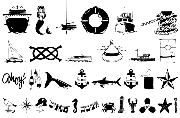 Nautical Doodles Poster