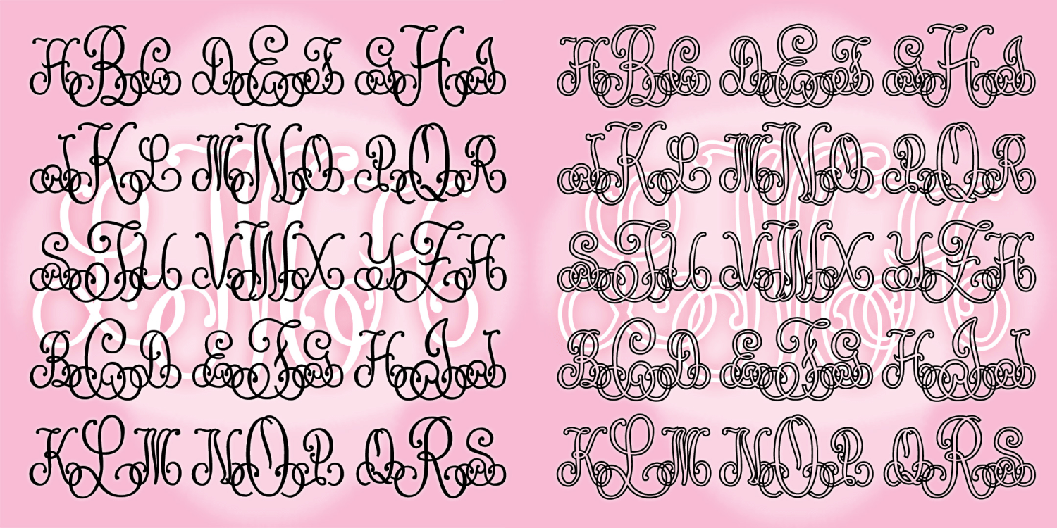 Lace Monograms Font Family Poster