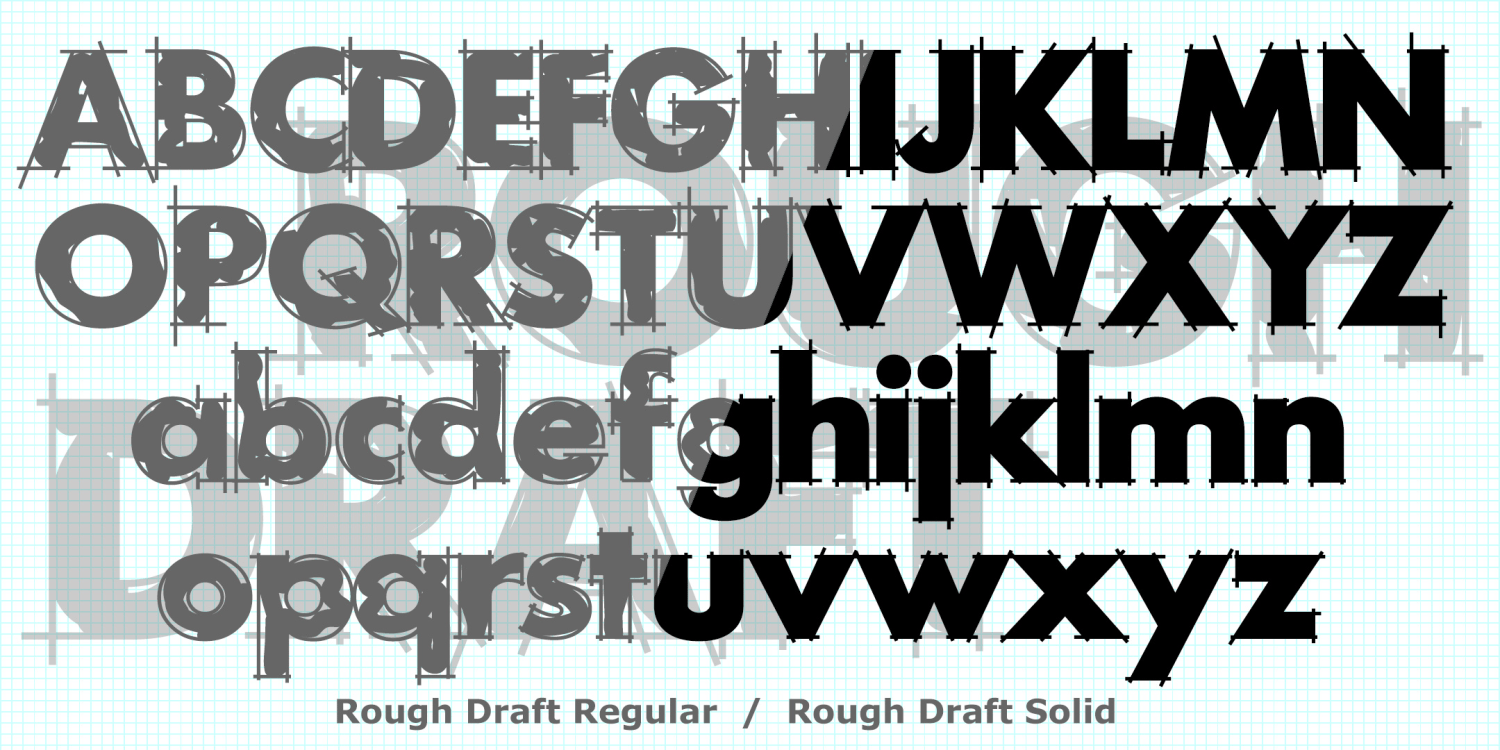 Rough Draft Font Family Poster