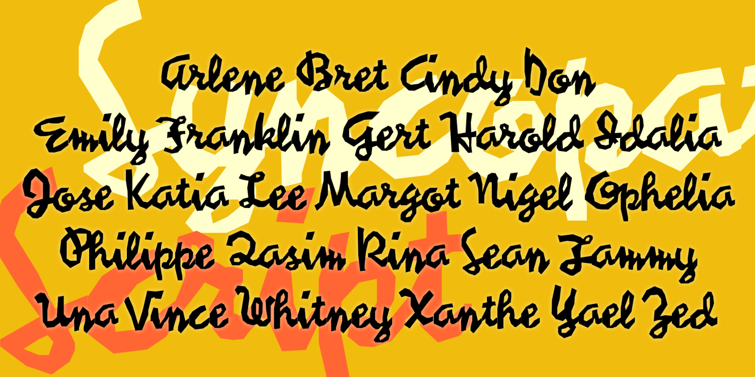 Syncopated Script Font Family Poster
