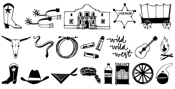 Cowboy Doodles Poster