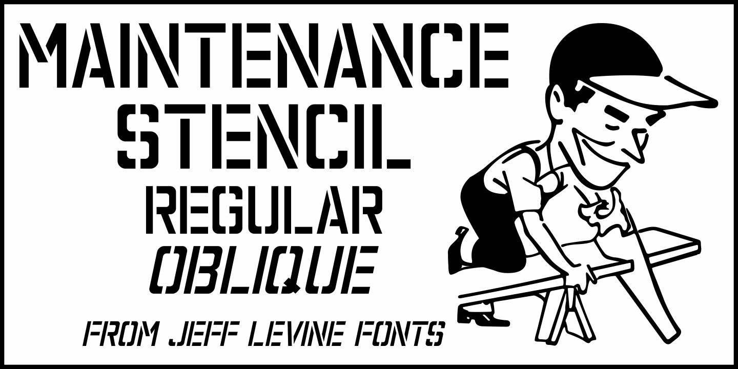 Maintenance Stencil Font Family Poster