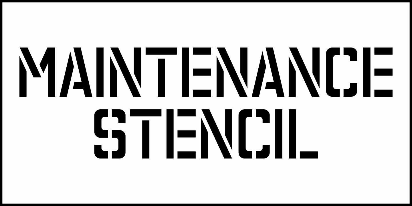 Maintenance Stencil Font Poster #1