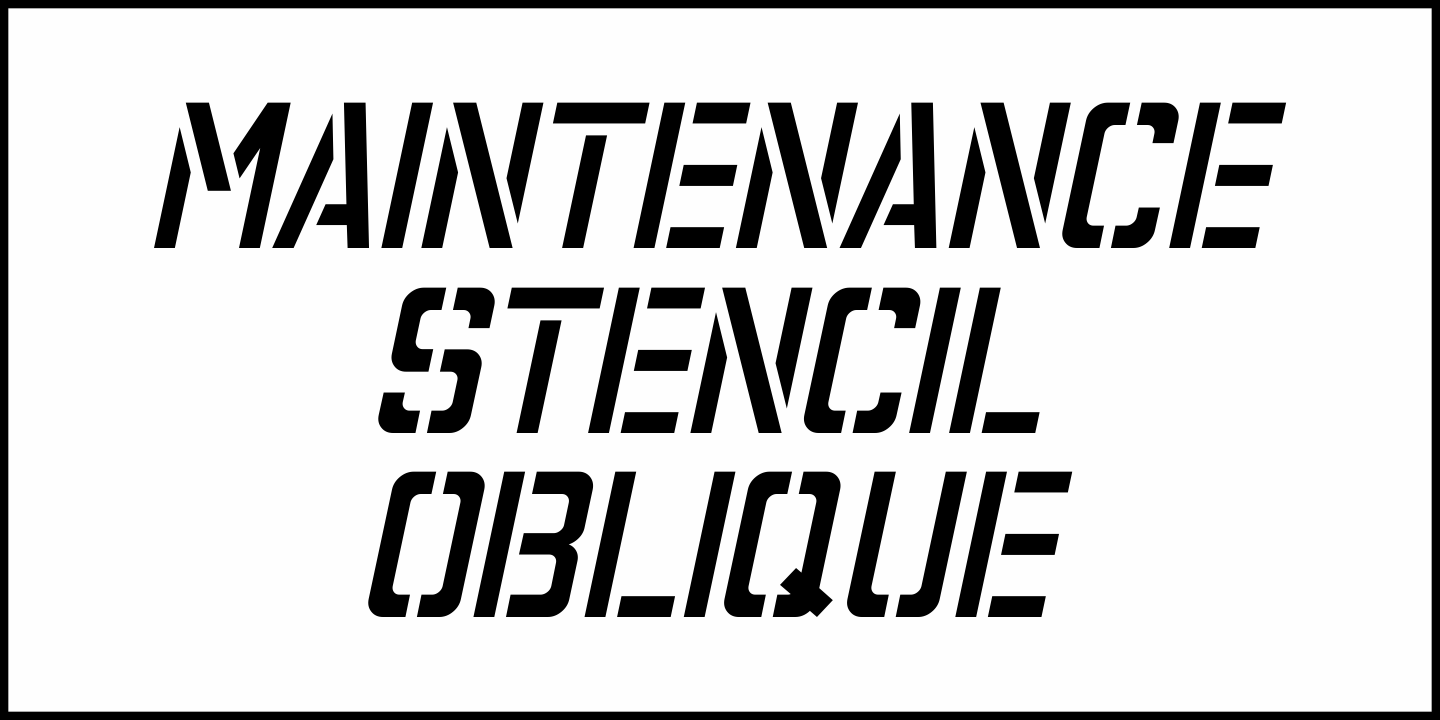 Maintenance Stencil Font Poster #1