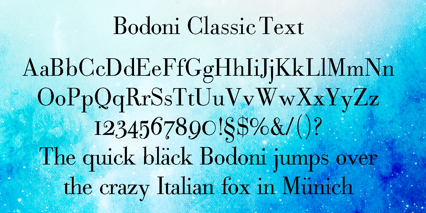 Bodoni Classic Text Font Poster #1