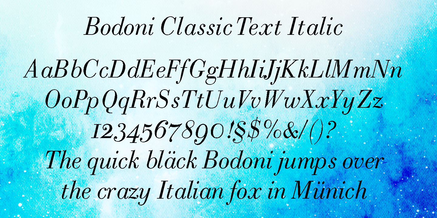 Bodoni Classic Text Font Poster #1