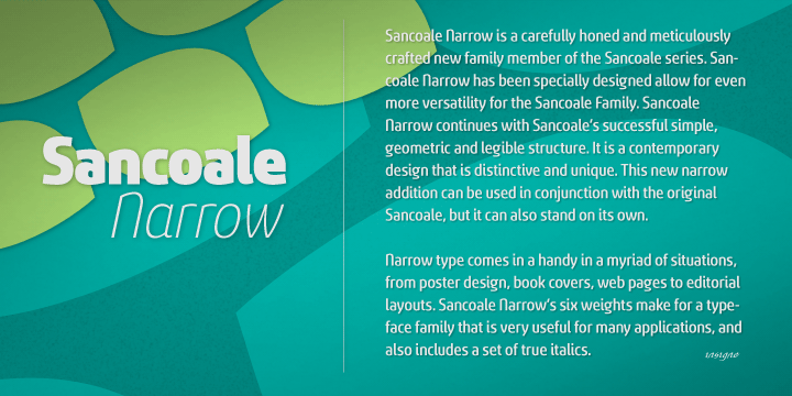 Sancoale Narrow Font Poster #1