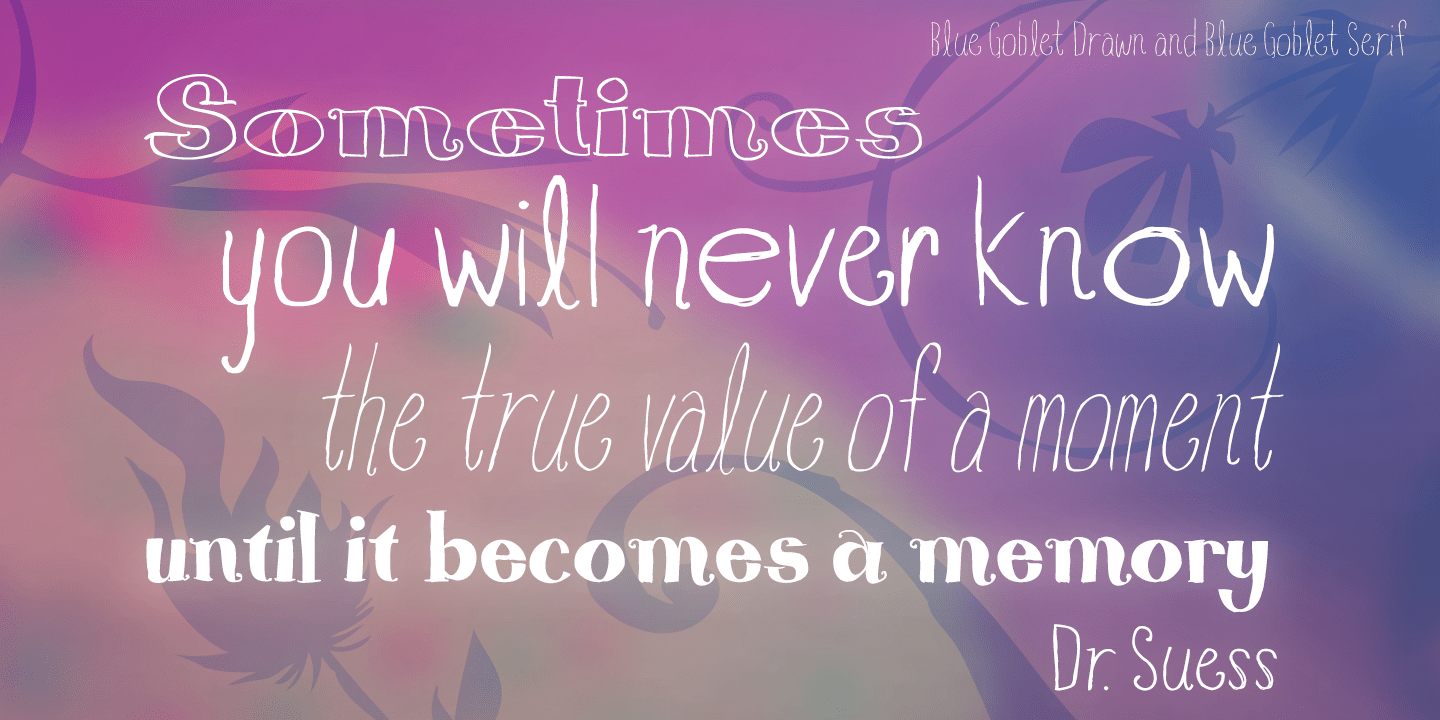 Blue Goblet Drawn Font Poster #1