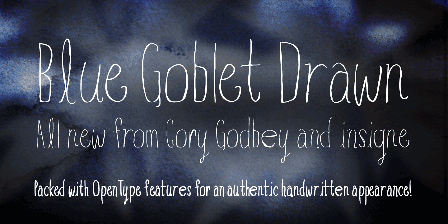 Blue Goblet Drawn Font Poster #1
