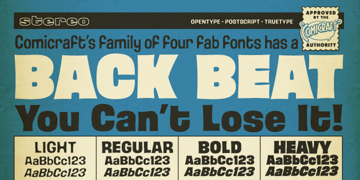 Back Beat Font Family by Comicraft Fonts | Font Bros