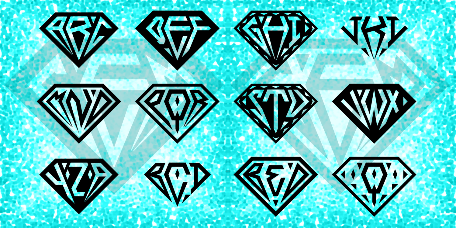 Gem Monograms Font Family Poster