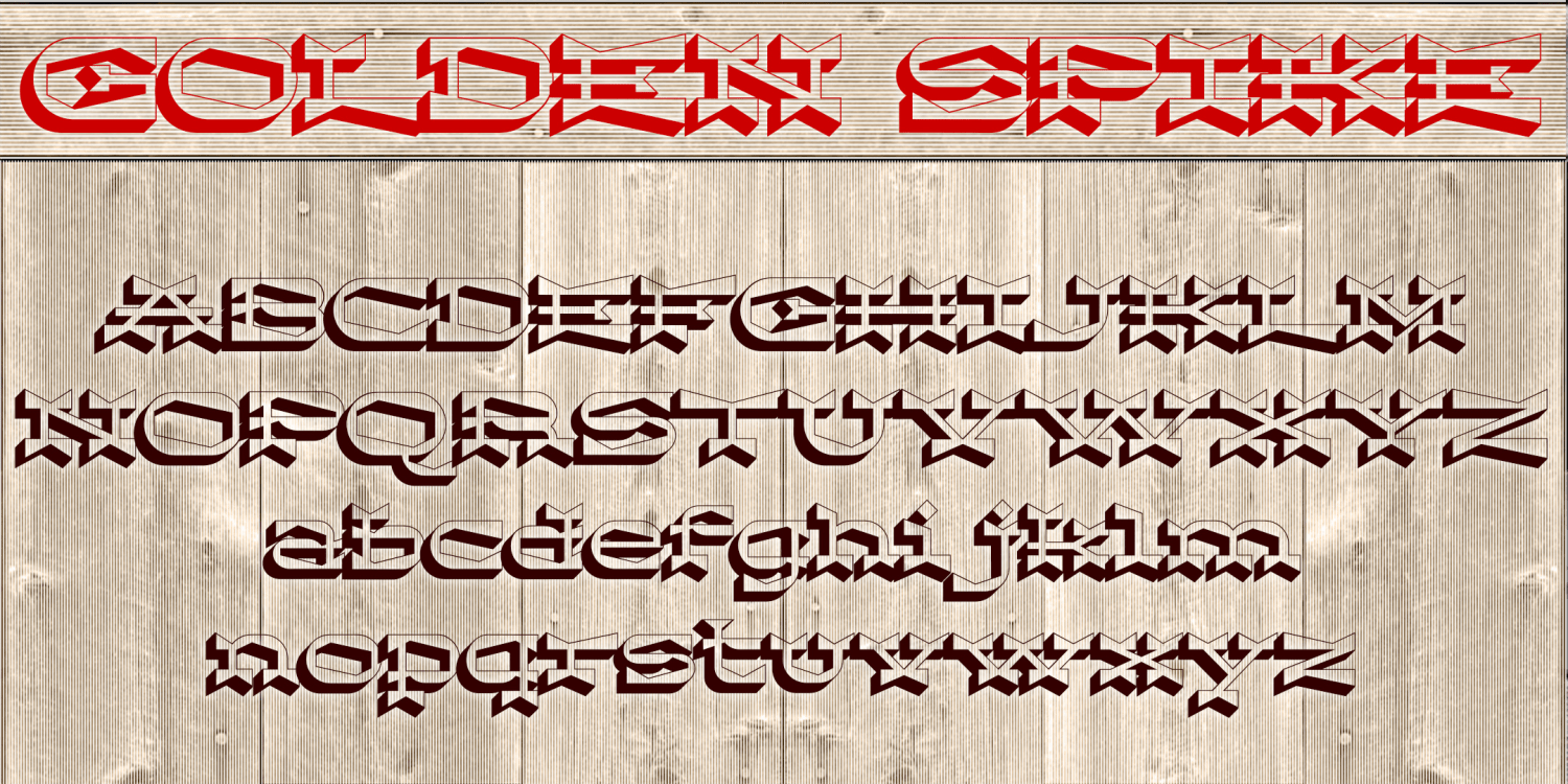 Golden Spike Font Poster #2
