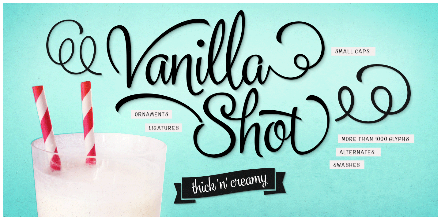 Vanilla Shot Font Family Poster