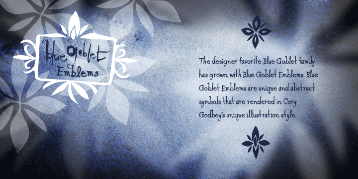 Blue Goblet Emblems Font Poster #1