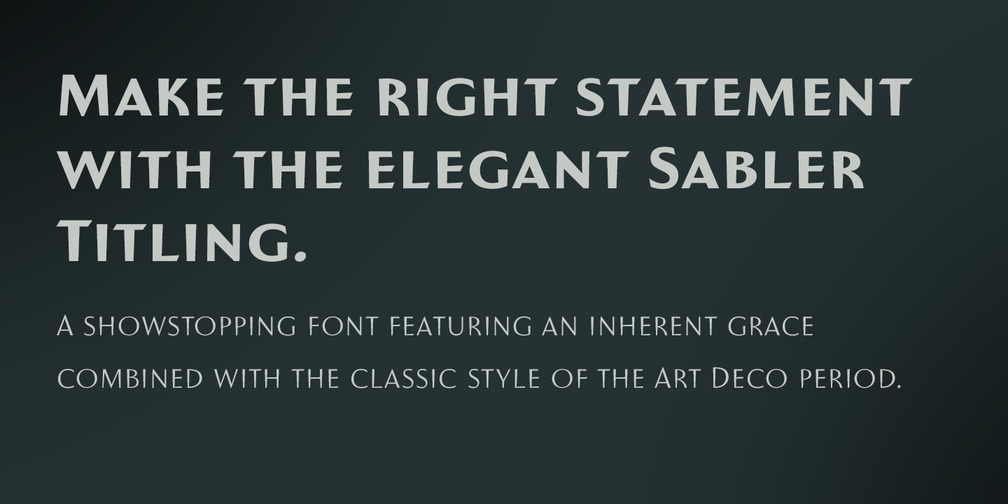 Sabler Titling Font Poster #1