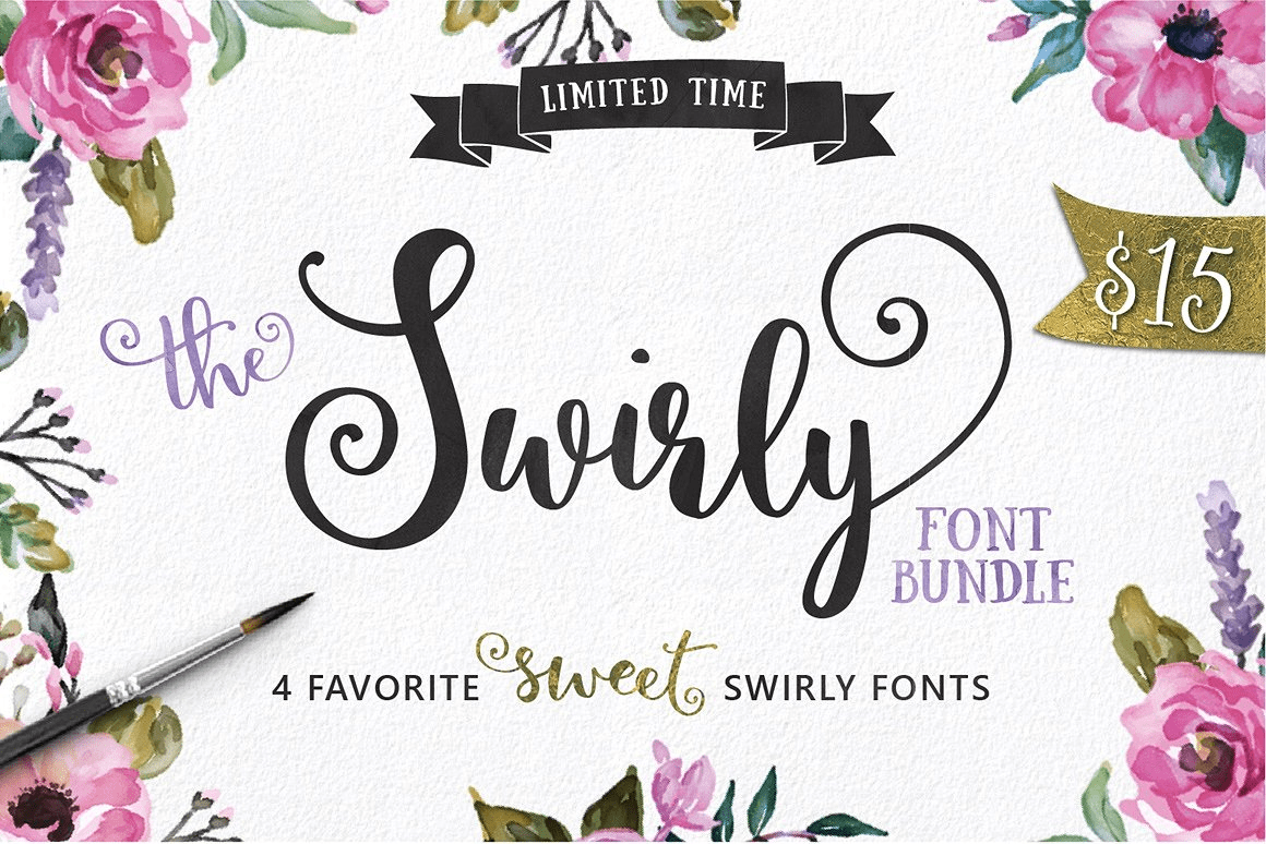 Swirly Bundle Font Poster #1